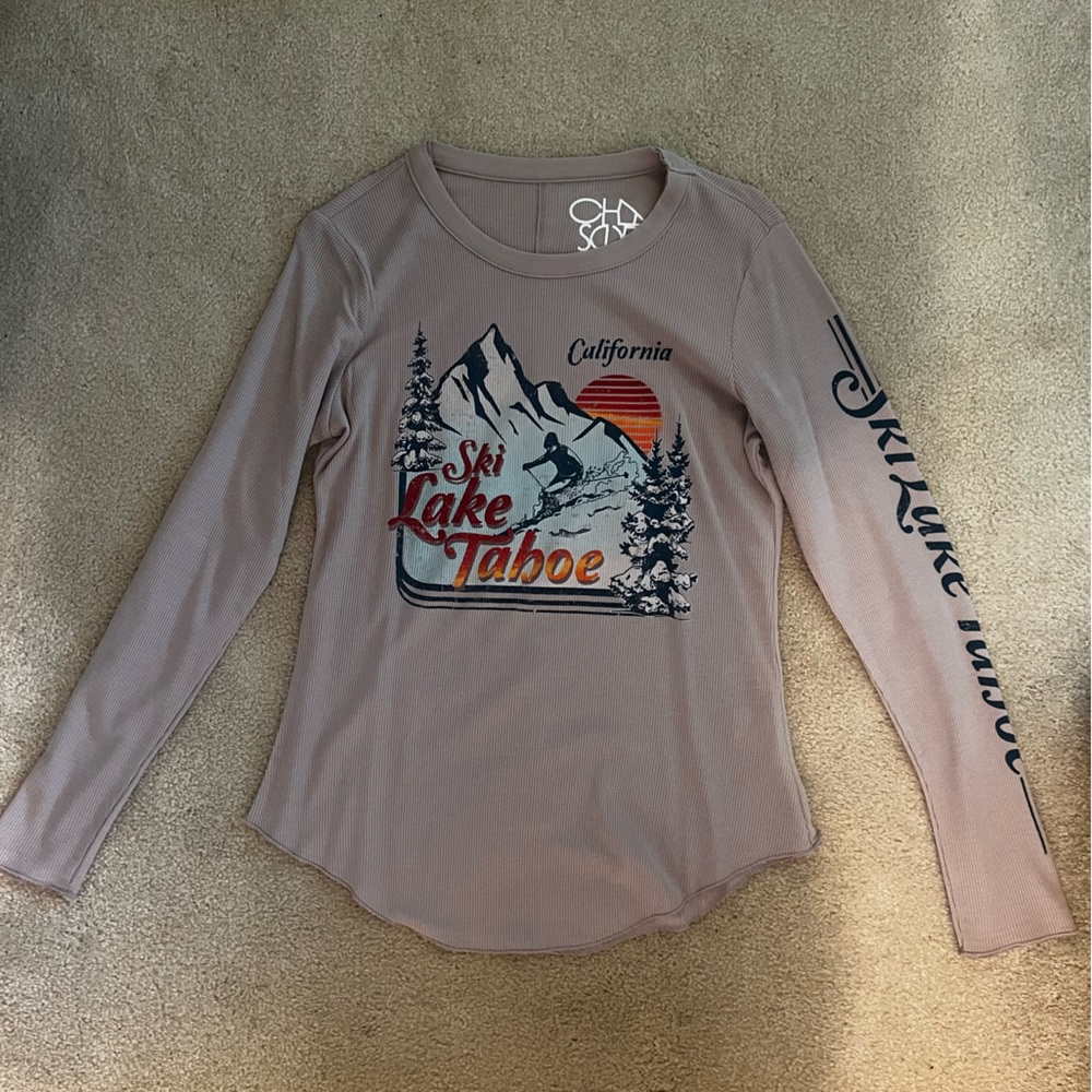 NWT Chaser Ski Lake Tahoe long sleeve waffle shirt size medium - Picture 3 of 7